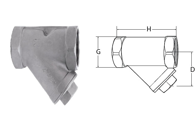 Filtri a Y filettati acciaio INOX AISI 316 Filtri a Y filettati acciaio INOX AISI 316