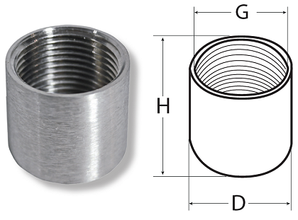 AISI 316 STAINLESS STEEL SHORT COUPLINGS AISI 316 STAINLESS STEEL SHORT COUPLINGS