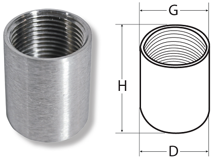 AISI 316 STAINLESS STEEL LONG COUPLINGS AISI 316 STAINLESS STEEL LONG COUPLINGS