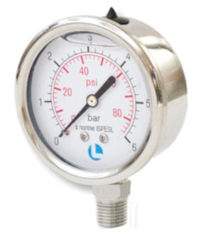 Full Stainless AISI 316 Steel, glicerin, radial  fitting Pressure Gauge